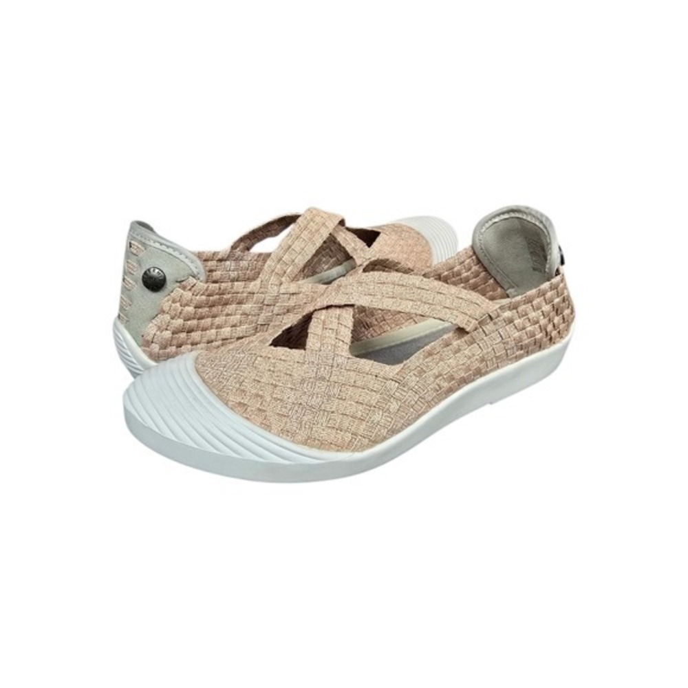 Bernie Mev Margo Blush Shimmer Slip-on Flats Elastic Women's Size 38 *RUN SMALL*